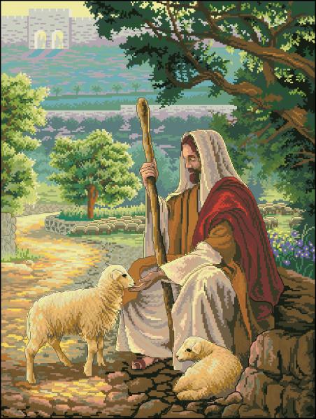Tranh Đá Chúa Bên Đàn Cừu