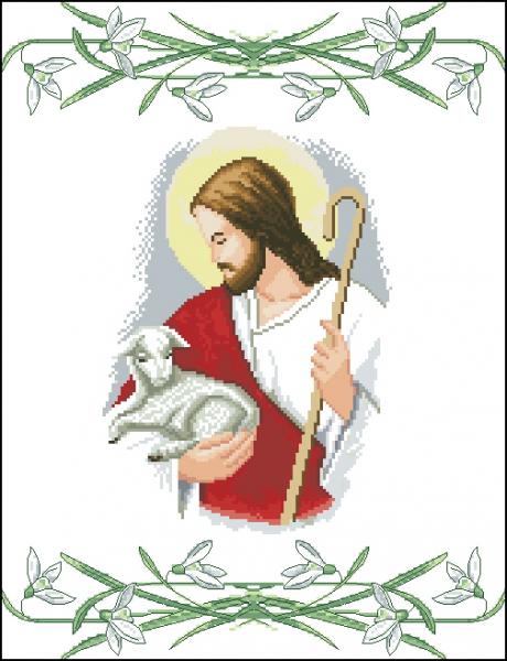 Tranh Đá Chúa Ôm Cừu Con