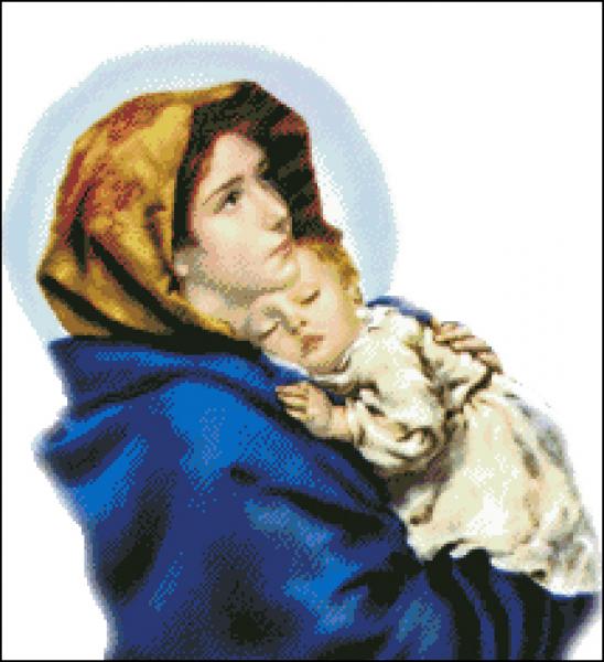 Tranh Đá Mẹ Maria Bồng Chúa