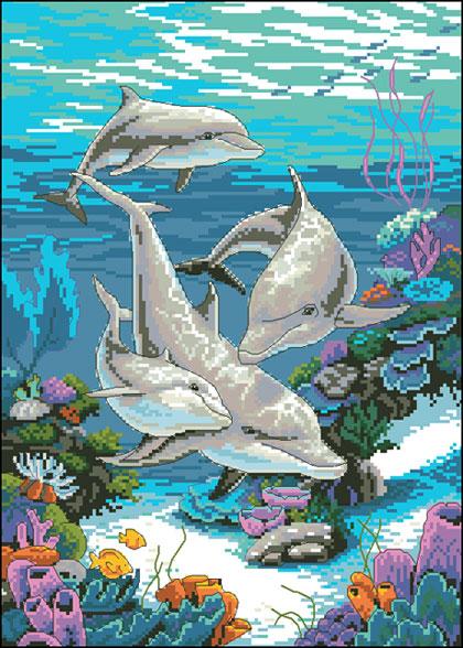 Tranh Đá The Dolphins