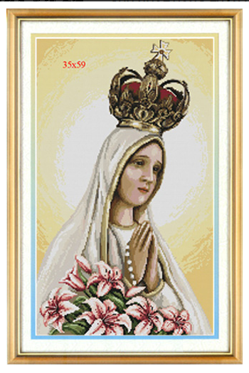 Tranh Thêu Chữ Thập Mẹ Maria