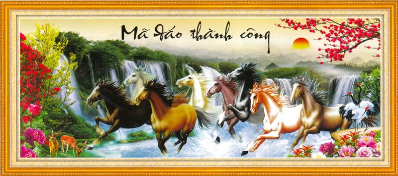 Tranh Thêu Chữ Thập  Mã Đáo Thành Công