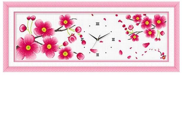 Cành Đào Hồng ( Vải In Sẵn 100%)