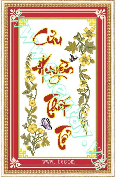 Tranh Thêu Chữ Thập Cửu Huyền Thất Tổ