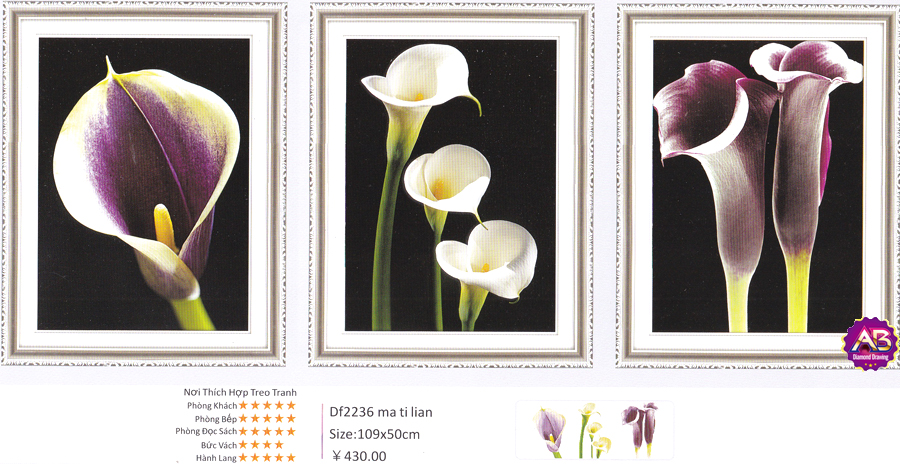 Hoa Lily (Tranh gắn đá kim cương AB)