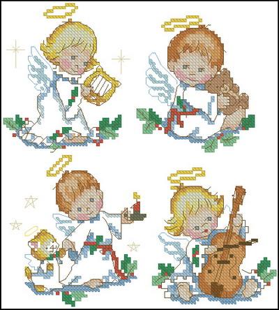 Holly Angels Ornaments
