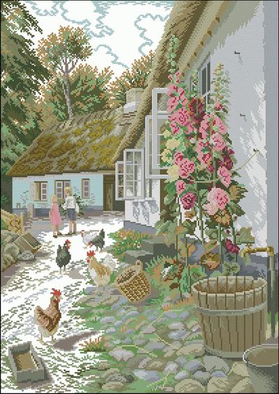 Hollyhocks Eva Rosenstand