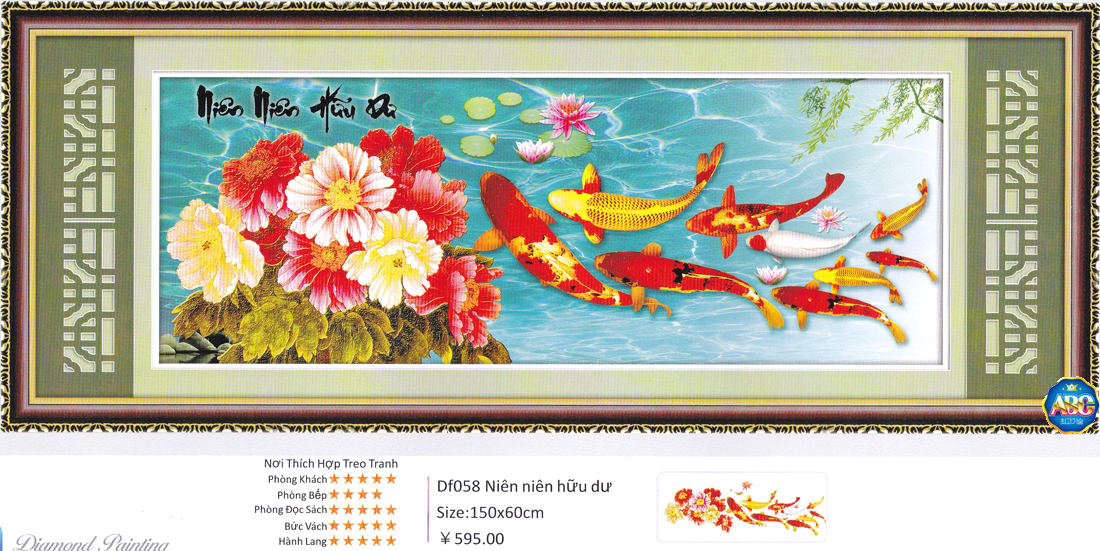 Tranh Đính Đá ABC 3D Niên Niên Hữu Dư