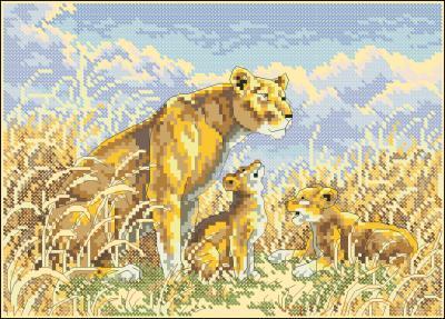 Lion and cubs