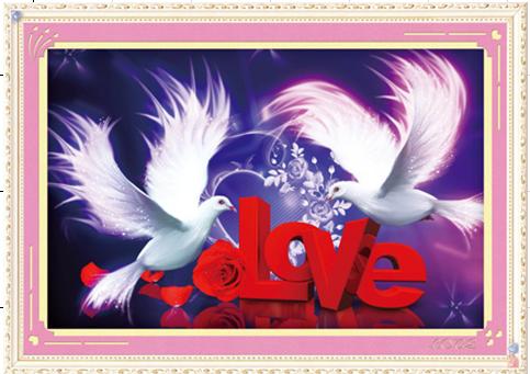 Tranh Thêu Chữ Thập 3D Love Birds