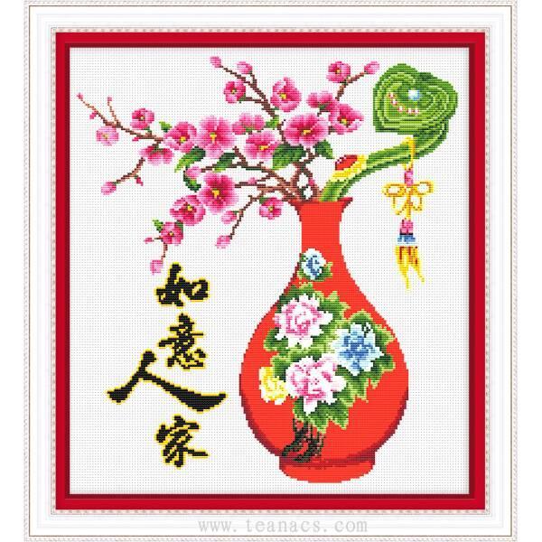 Tranh Thêu Chữ Thập Như Ý Cát Tường