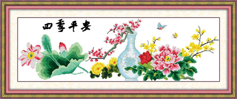 Tranh Thêu Chữ Thập Phú Quý Bình An