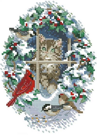 Snowed in Kitten Ornament
