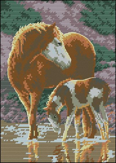 Sunlit horses