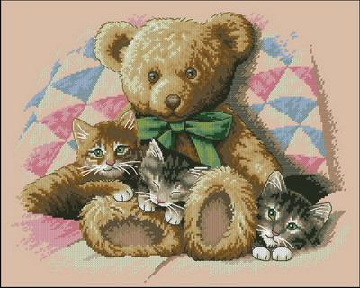 Teddy And Kittens