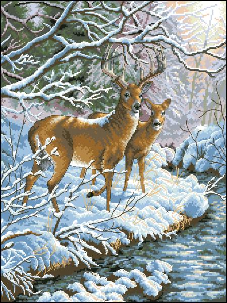 Tranh Đá Creekside Deer