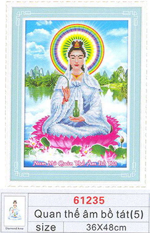 Tranh Đính Đá AB 3D Quan Thế Âm Bồ Tát