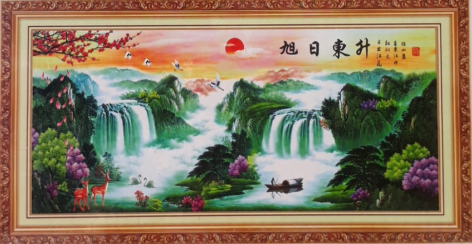 Tranh Đính Đá ABC 3D Lưu Thủy Sinh Tài