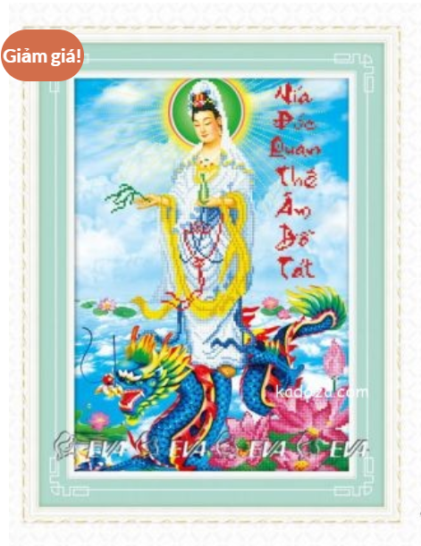 TRANH ĐÍNH ĐÁ ABC 3D QUAN THẾ ÂM BỒ TÁT
