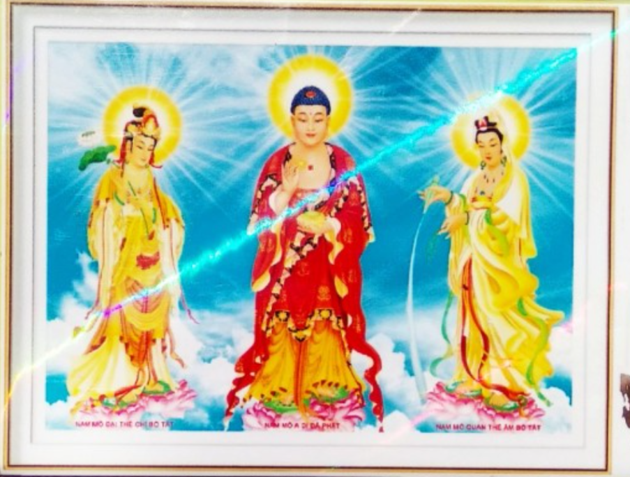 Tranh Đính Đá ABC 3D Tây Phương Tam Phật