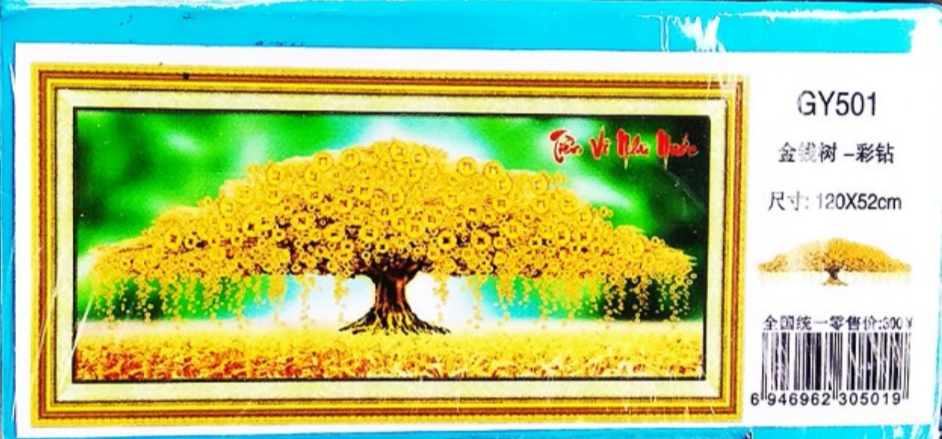 Tranh Đính Đá ABC 3D Tiền Vô Như Nước