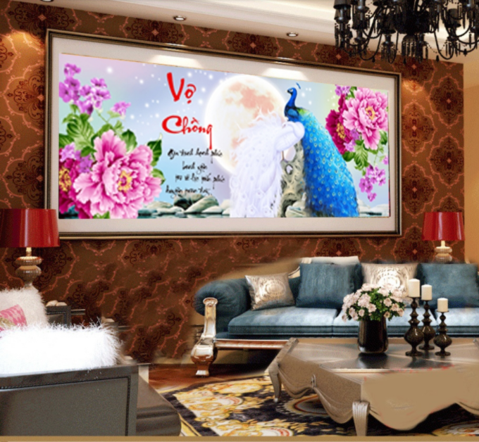 Tranh Đính Đá ABC 3D Vợ Chồng Gia Đình Hạnh Phúc Bình Yên
