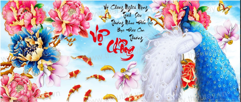 Tranh Đính Đá ABC 3D Vợ Chồng Nghĩa Nặng Tình Sâu, Thương Nhau Đến Lúc Bạc Đầu Còn Thương