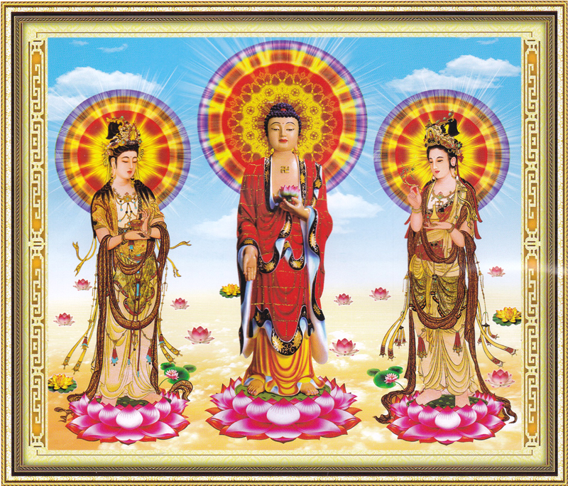 Tranh Đính Đá ABC 3D Tây Phương Tam Phật