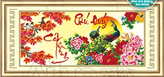 Tranh đính đá hạt tròn Phú Quý Cát Tường