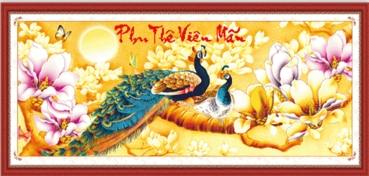 Tranh Đính Đá Hạt Tròn Phu Thê Viên Mãn