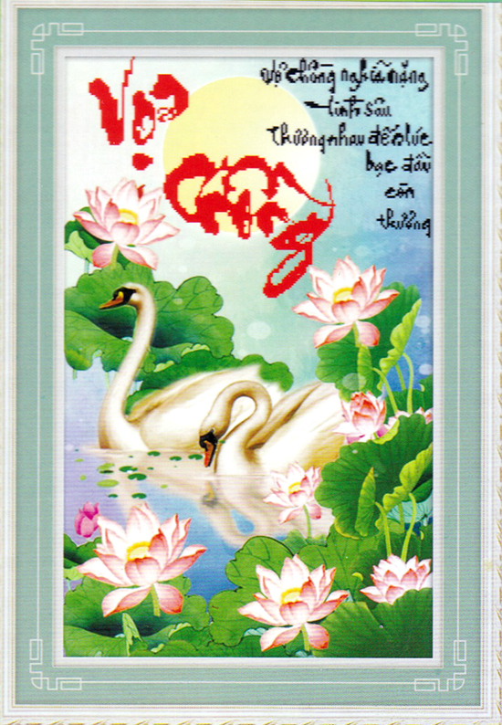 Tranh Đính Đá ABC 3D  Vợ Chồng Nghĩa Nặng Tình Sâu, Thương Nhau Đến Lúc Bạc Đầu Còn Thương