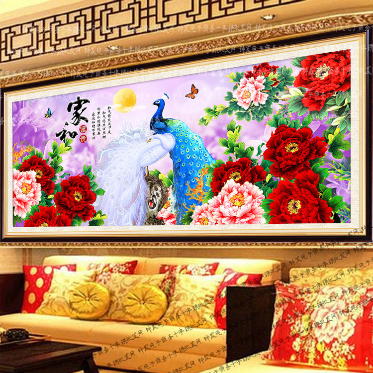 Tranh đính đá kim cương ABC Khổng Tước Phú Quý