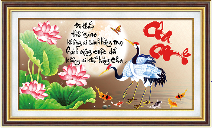 Tranh Đính Đá ABC 3D Đi Khắp Thế Gian Không Ai Sánh Bằng Mẹ, Gánh Nặng Cuộc Đời Không Ai  Khổ Bằng Cha