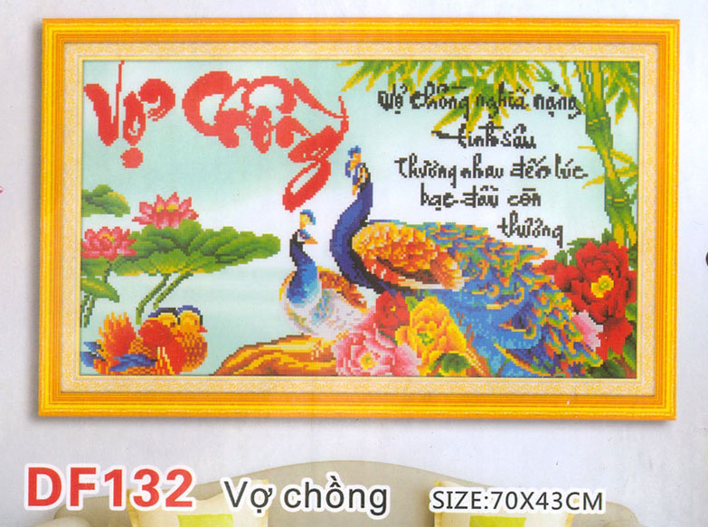 Tranh Đính Đá ABC 3D Vợ Chồng Nghĩa Nặng Tình Sâu, Thương Nhau Đến Lúc Bạc Đầu Còn Thương