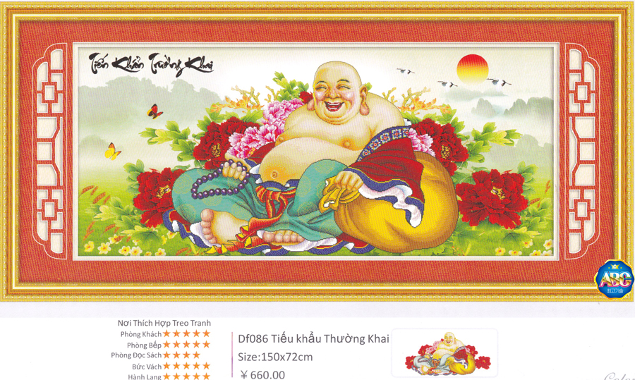 Tranh Đính Đá ABC 3D Tiếu Khấu Thường Khai (Một Nụ Cười Làm Nở Hoa)