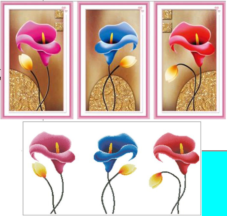Tranh đính đá Nổi kim cương ABC Hoa Tulip Trong Gió