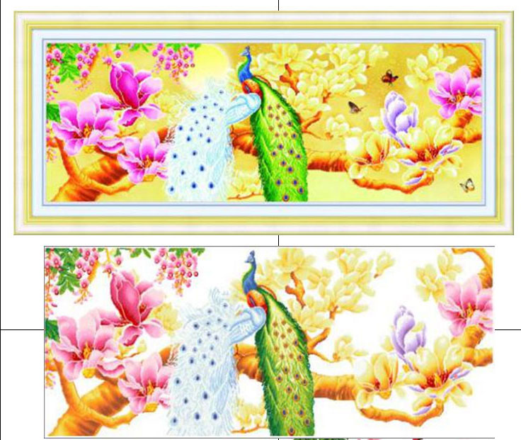 Tranh Đính Đá ABC 3D Khổng Tước Phú Quý