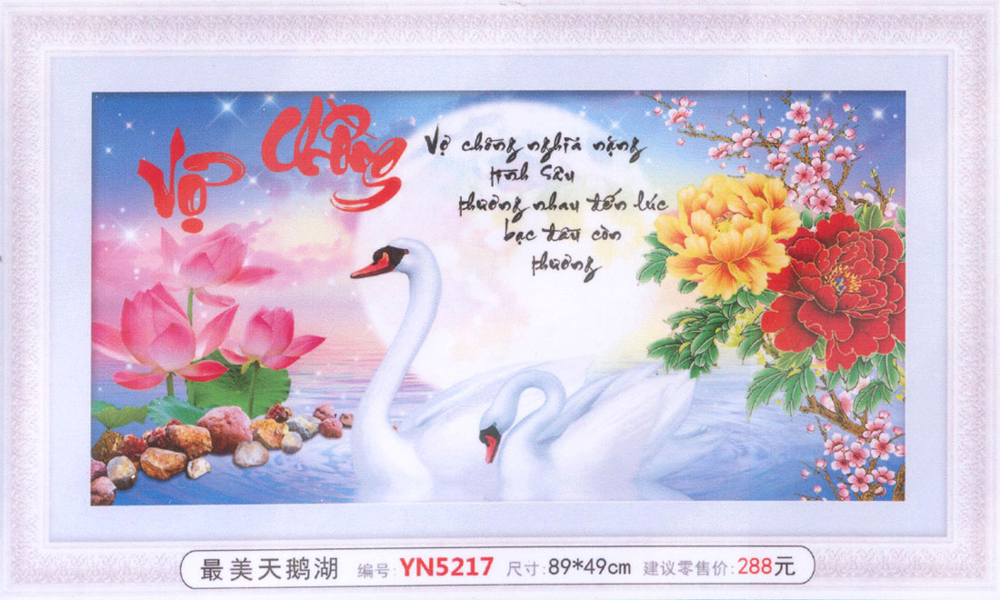 Tranh Đính Đá ABC 3D Vợ Chồng Nghĩa Nặng Tình Sâu, Thương Nhau Đến Lúc Bạc Đầu Còn Thương