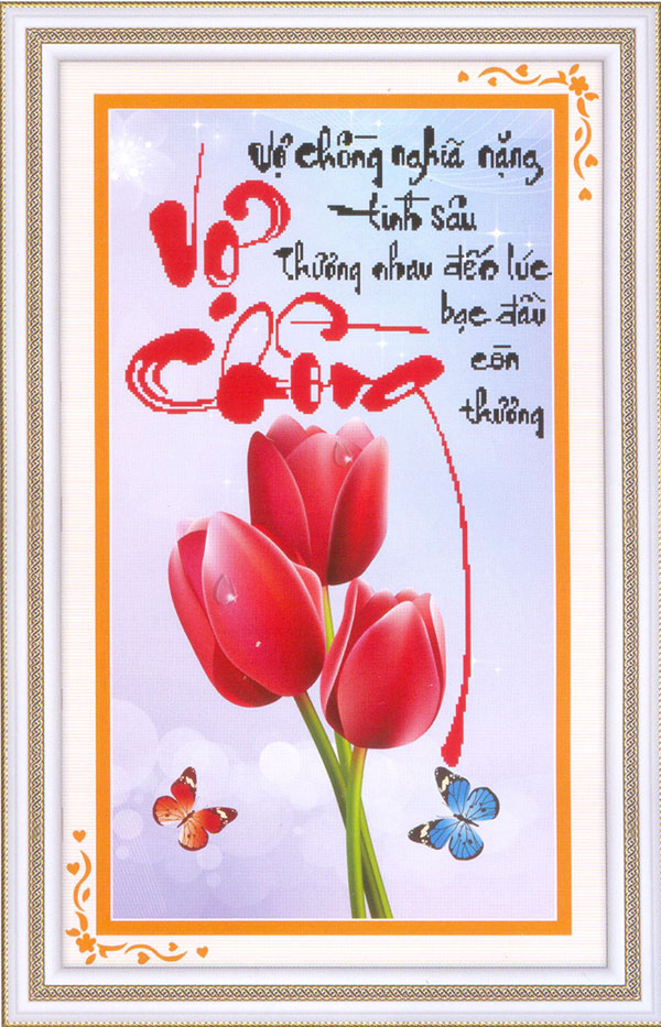 Tranh Đính Đá ABC 3D Vợ Chồng Nghĩa Nặng Tình Sâu, Thương Nhau Đến Lúc Bạc Đầu Còn Thương