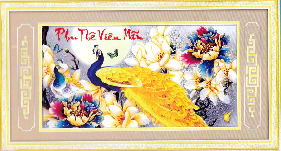 Tranh Gắn Đá Hạt Tròn Phu Thê Viên Mãn