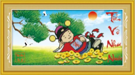 Tranh Đính Đá ABC 3D Tiền Vô Như Nước