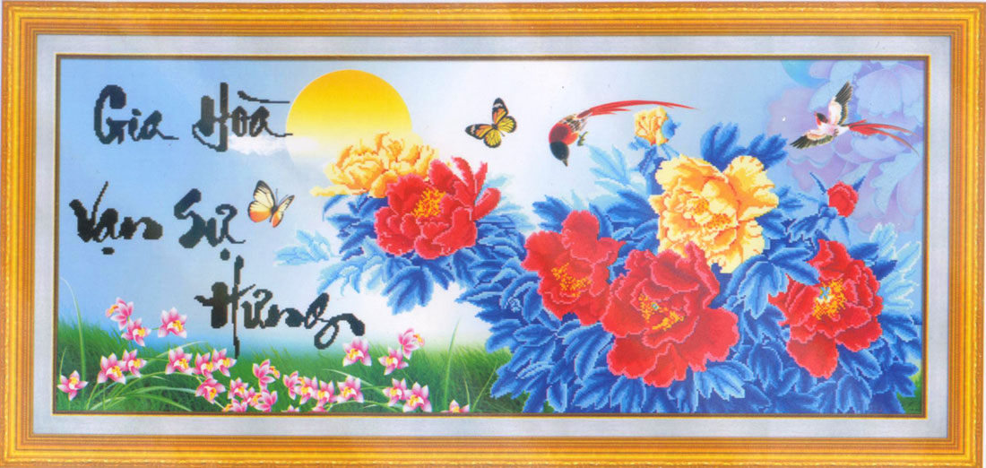 Tranh gắn đá kim cương ABC Gia Hòa Vạn Sự Hưng