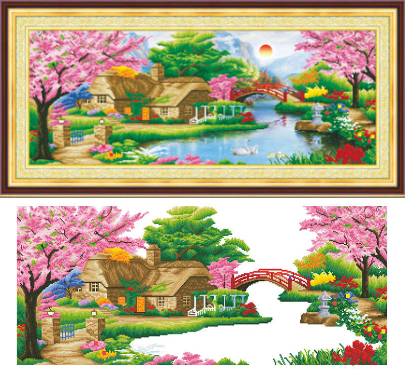 Tranh Đính Đá ABC 3D Ven Hồ Xuân Sắc