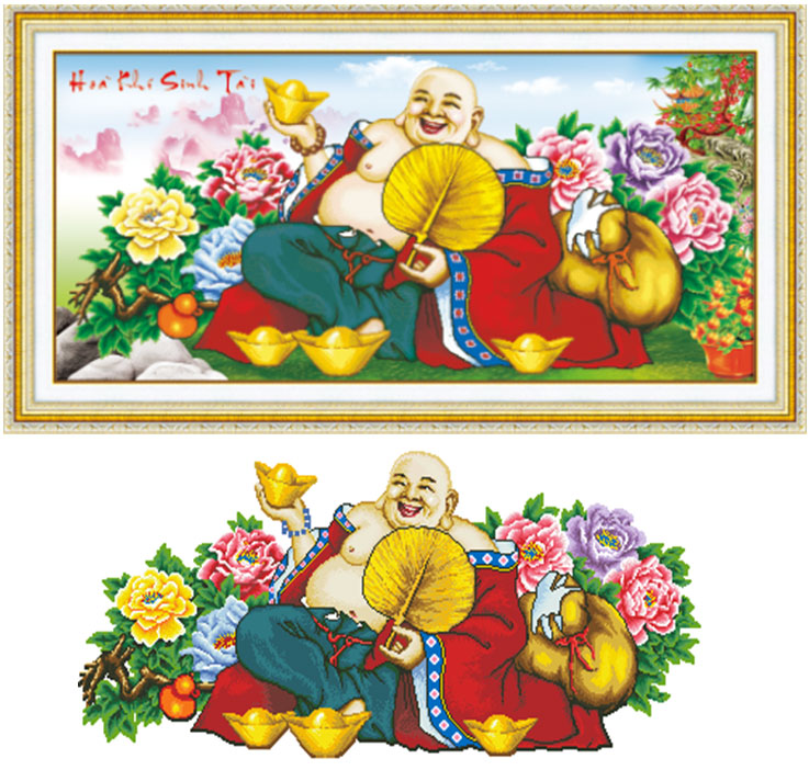 Tranh Đính Đá ABC 3D Hòa Khí Sinh Tài