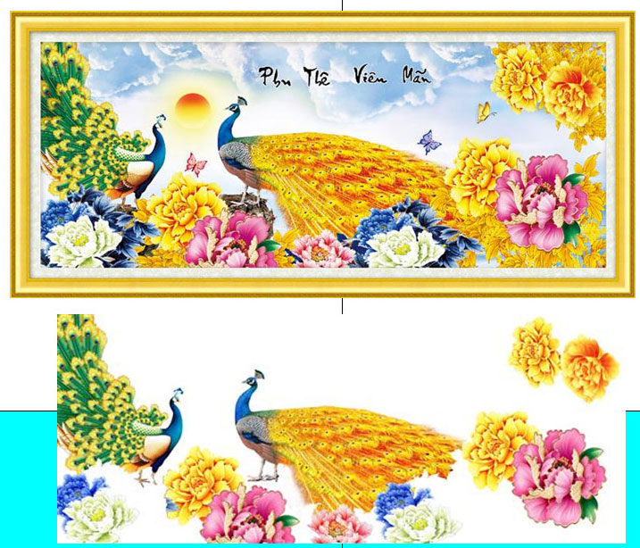 Tranh Đính Đá ABC 3D Phu Thê Viên Mãn