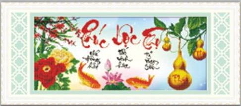 Tranh Gắn Đá Phúc Lộc Thọ