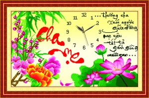 Tranh Gắn Đá Thuong Cha Xuôi Ngược Giữa Dòng