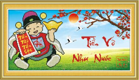 Tranh Đính Đá ABC 3D Tiền Vô Như Nước