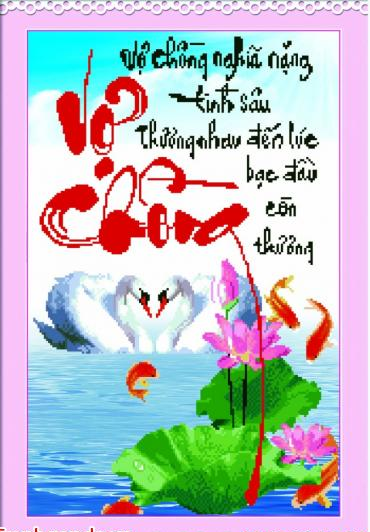 Tranh Đính Đá ABC 3D Vợ Chồng Nghĩa Nặng Tình Sâu