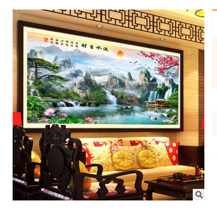 Tranh Thêu Chữ Thập Chỉ Lụa Cảnh Đẹp Thiên Sơn